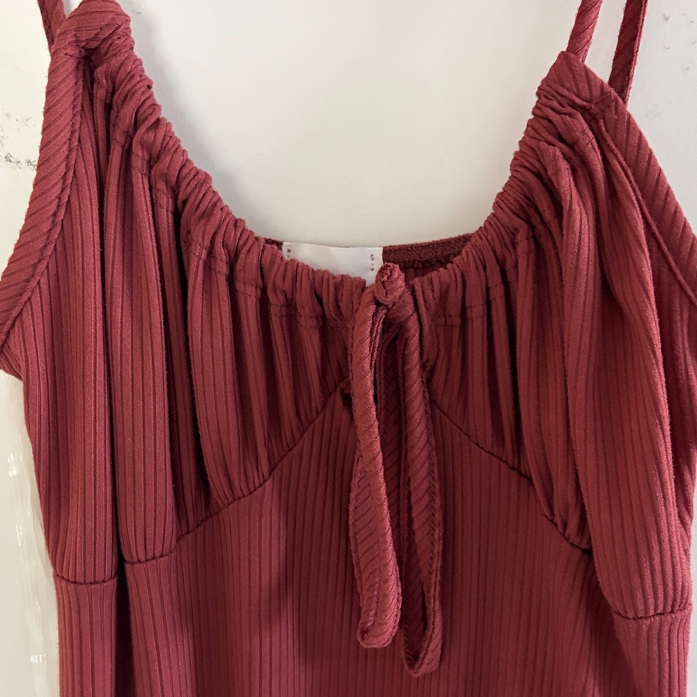 Olivia Rae Maroon Ribbed Dress - Picture 4 of 9